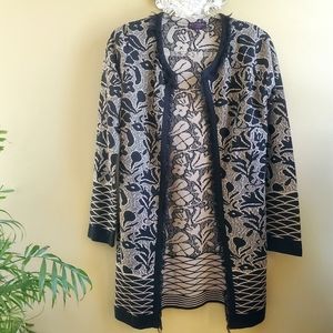 GOTTARDI Italian Fringe Open Duster Sweater M